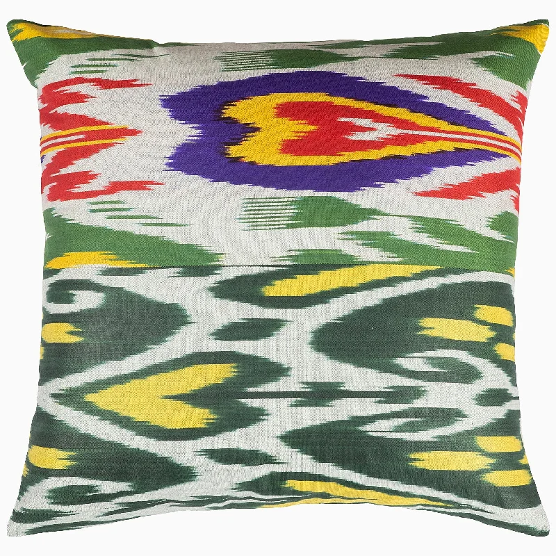 Back Support Pillows for Office ChairsGreen Combo Ikat Pillow