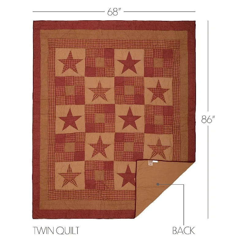 Queen - size bed skirts with ruffled edgesNinepatch Star Twin Quilt 68Wx86L