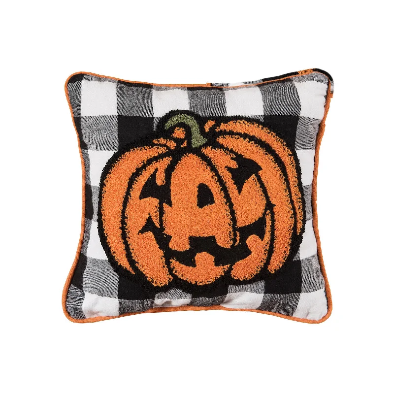 Cotton Pillows for Natural ComfortJack-o-Lantern Check Pillow