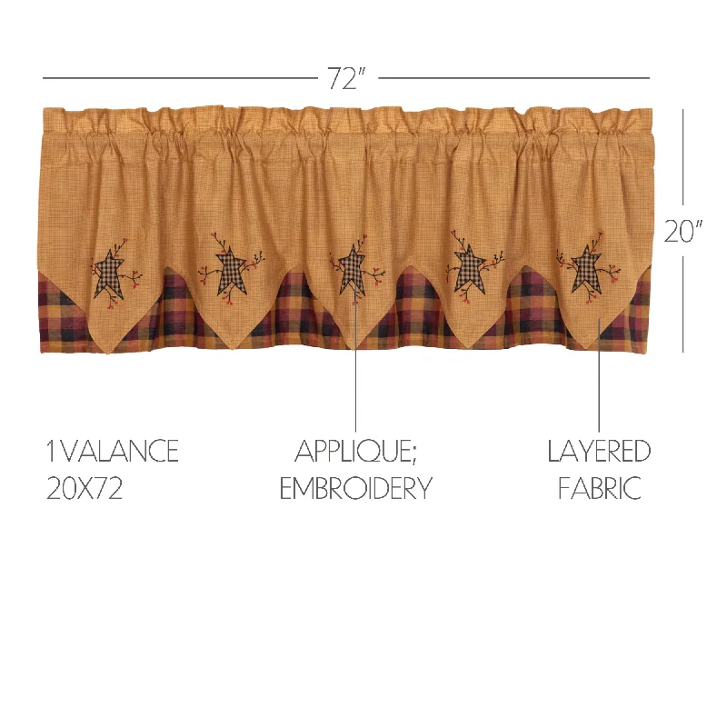 Twin - size bed skirts for a single bedHeritage Farms Primitive Star and Pip Valance Layered 20x72 Twin - size bed skirts for a single bedHeritage Farms Primitive Star and Pip Valance Layered 20x72