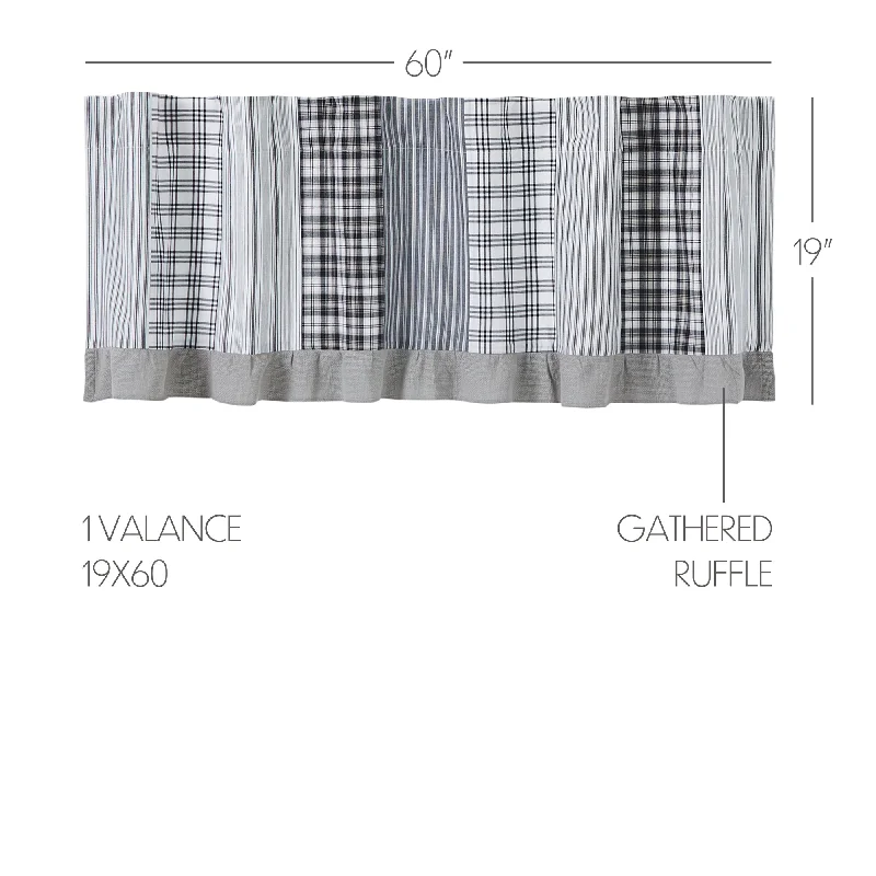 Floral - printed bed skirts for a feminine touchSawyer Mill Black Patchwork Valance 19x60 Floral - printed bed skirts for a feminine touchSawyer Mill Black Patchwork Valance 19x60