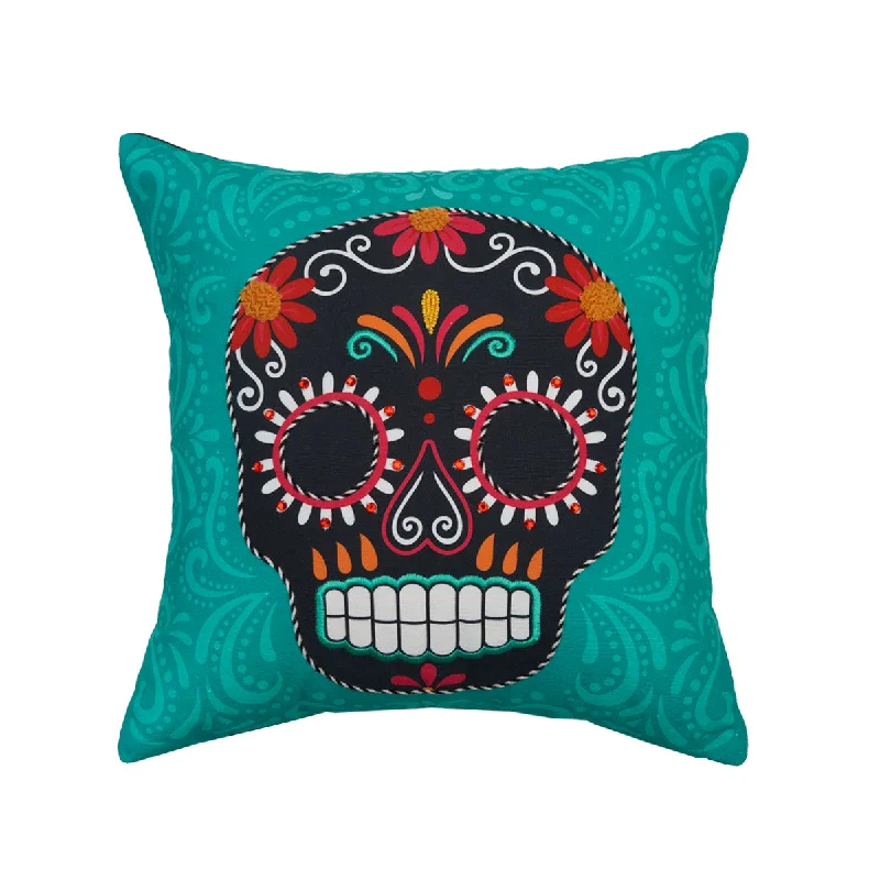 Square Pillows for Modern Home DecorBlack Sugar Skull Pillow