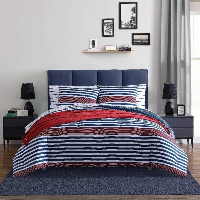 Duck down comforters with a softer feel and good warmth retentionNautica Kennedy Stripe Navy Reversible Comforter Set Duck down comforters with a softer feel and good warmth retentionNautica Kennedy Stripe Navy Reversible Comforter Set