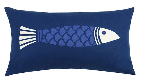 Memory Foam Pillows for Neck SupportColorfish Blue Outdoor Pillow 12 in. x 20 in.