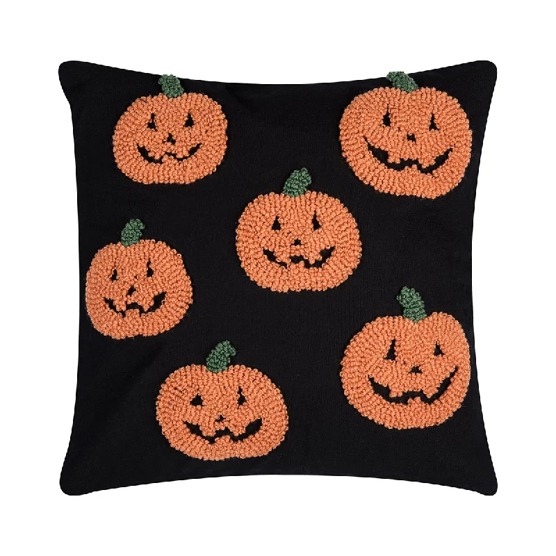 Round Pillows for Boho-Style InteriorsPumpkin Party Hooked Pillow
