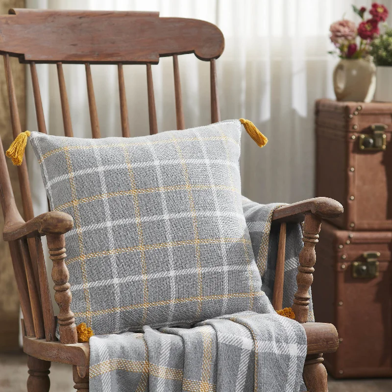 Adjustable Pillows for Customized ComfortHarvest Blessings Woven Plaid Pillow 18x18